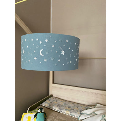 Plafondlampenkap 40 cm vintage blauw