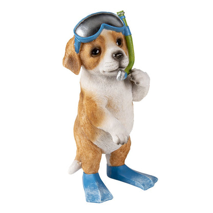 Beeld Hond 11x11x23 cm Bruin Kunststof Woonaccessoires