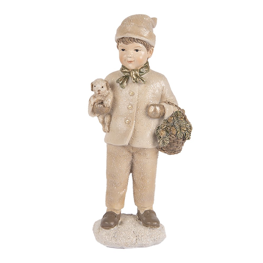 Beeld kind 9x7x18 cm beige kunststof