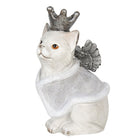 Beeld kat 17x15x28 cm grijs kunststof
