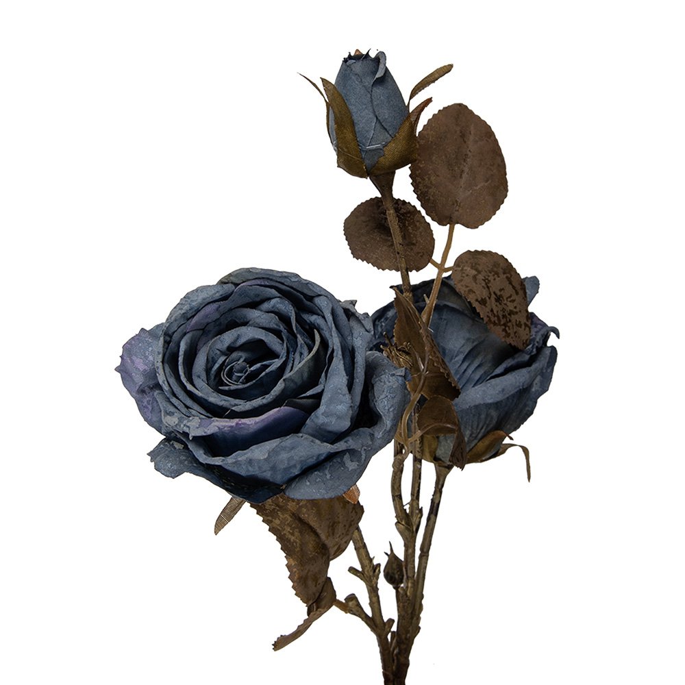 Kunstbloem Roos 70 cm Blauw Kunststof