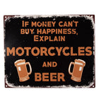 Metal Sign 25x20 cm Black Iron Beer Wall Sign