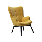 Armchair with yellow structured fabric