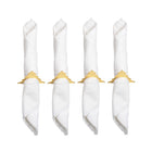 Servetringen goud metaal 4x4x1 cm set van 4