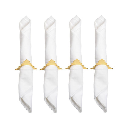 Servetringen goud metaal 4x4x1 cm set van 4