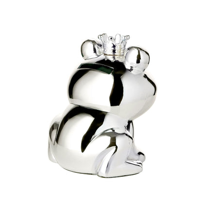 Spaarpot Frog King edel verzilverd 9 cm