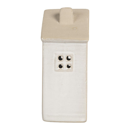 Decoration House with LED 8x5x12 cm Beige Ceramic