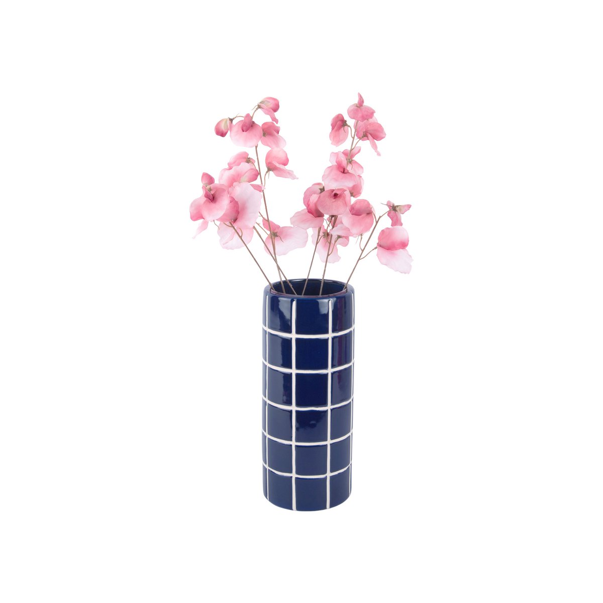 Vaas keramiek 30 cm blauw