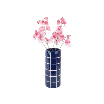 Vaas keramiek 30 cm blauw