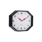 Wandklok 32 cm rood achthoek