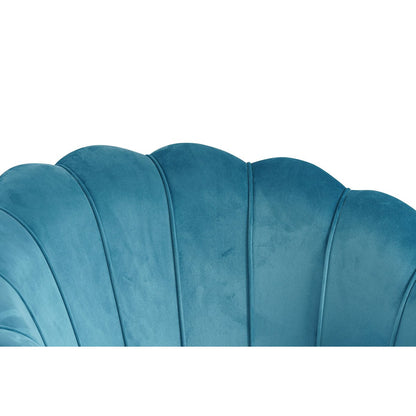 Schelpenbank fluweel blauw 136x77x78 cm