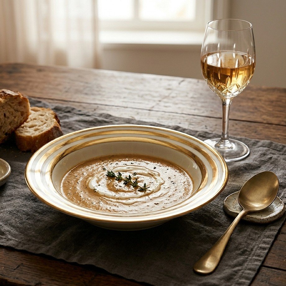 Dienbord rond 23 cm goud glas