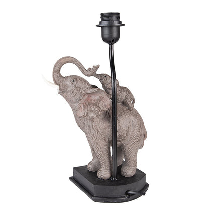 Lampenvoet Olifant 21x14x36 cm Grijs Bruin Polyresin Lampvoet