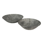 Decorative Bowl Set of 2 Grey Metal Serving Bowl