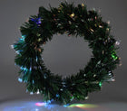 Kerstkrans 50 cm multicolor fiber optic op batterijen