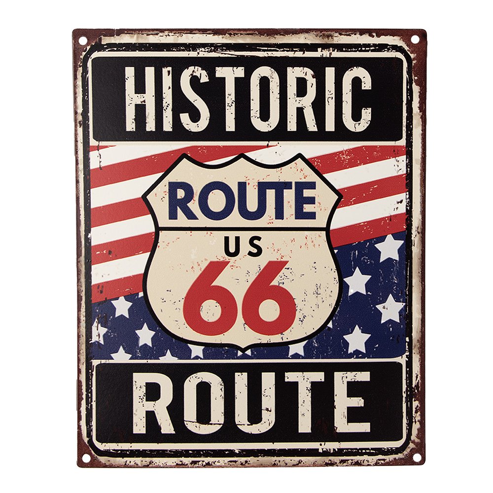 Sign 20x25 cm Blue Red Iron Wall Plaque