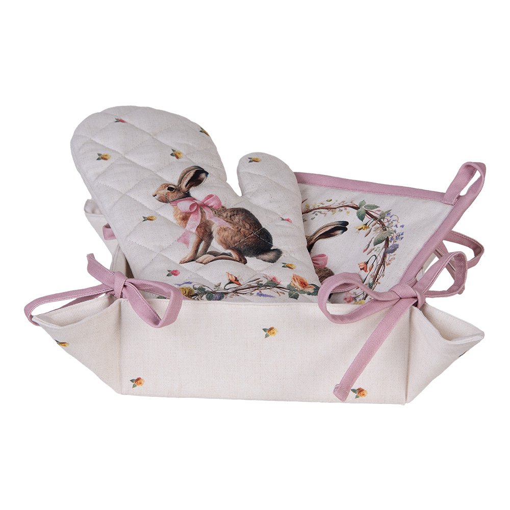 Broodmand 35x35x8 cm Beige Katoen