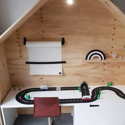 Tekenrol aan leren lussen