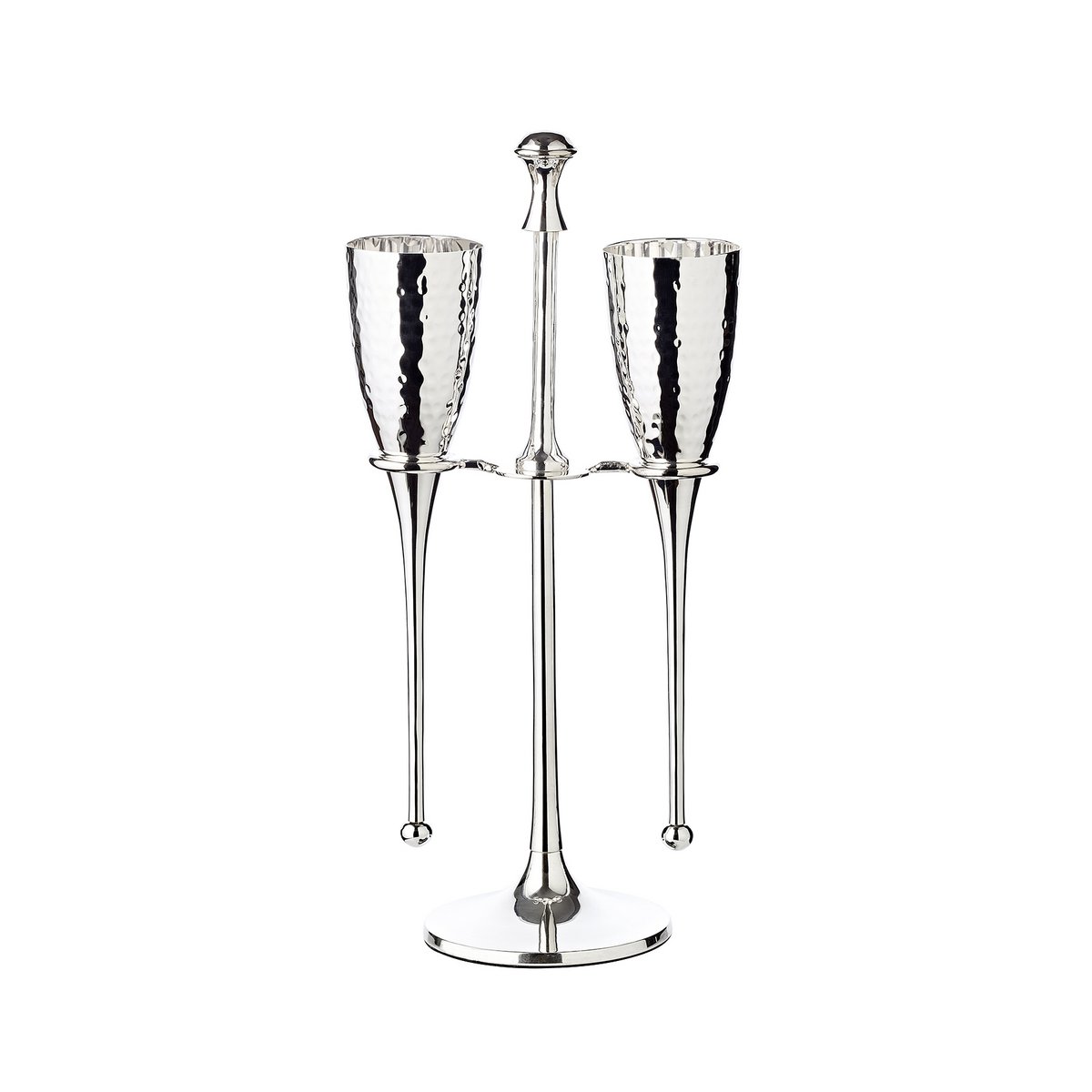 Champagneglazen 2 stuks Didi verzilverd H 32 cm