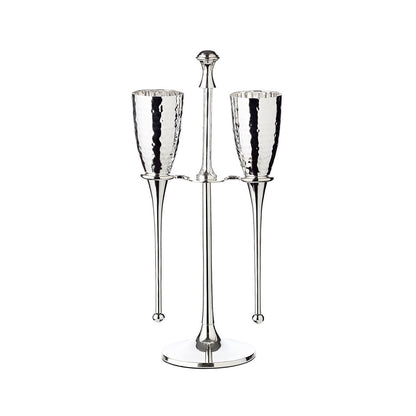 Champagneglazen 2 stuks Didi verzilverd H 32 cm