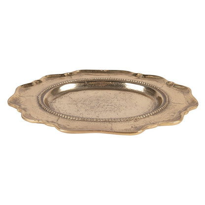 Decoratie schaal 31x22x3 cm Goudkleurig Aluminium