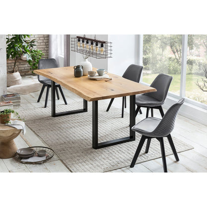 Eettafel massief eiken 240x100 cm boomrand