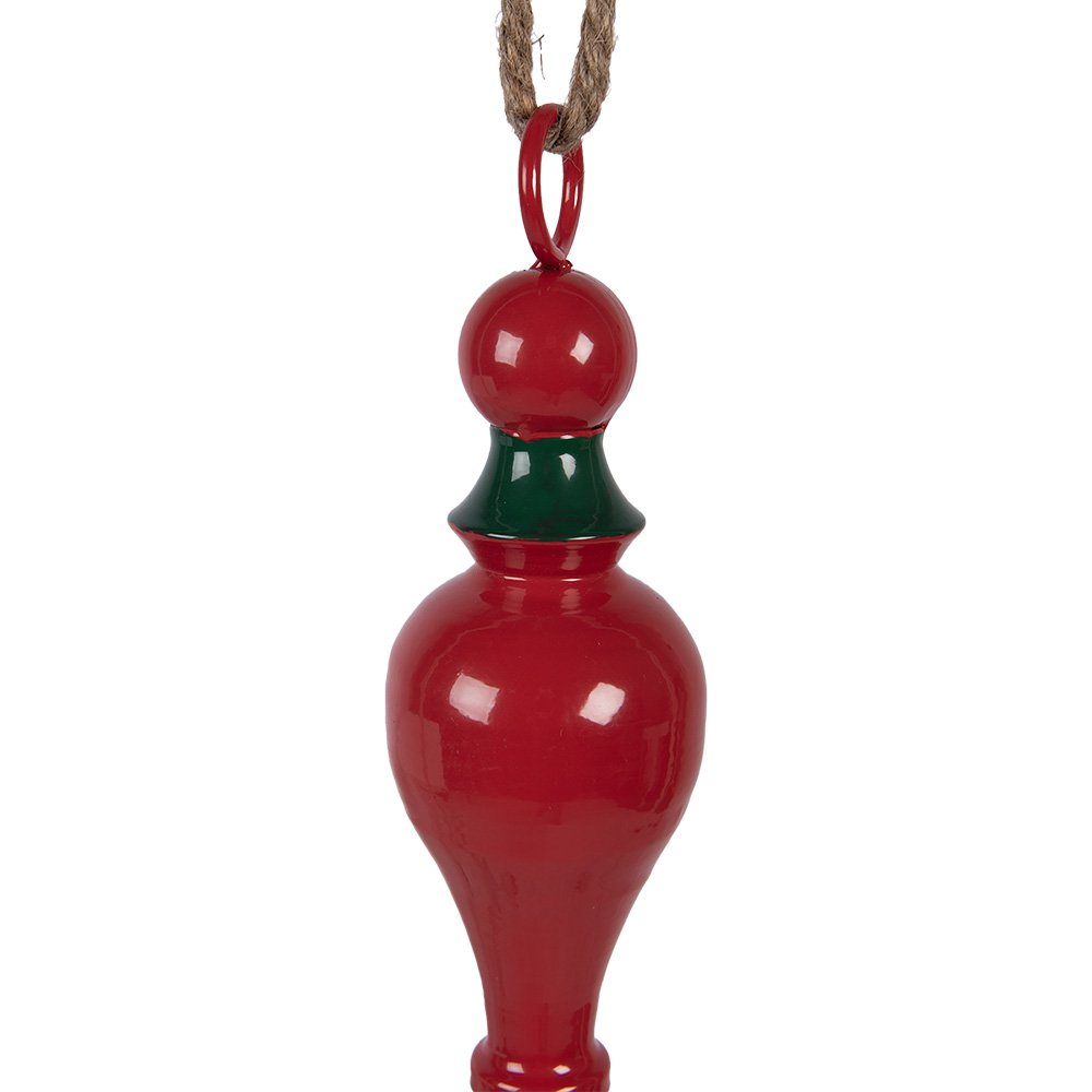 Christmas ornament Ø 8x41 cm Red Green Metal