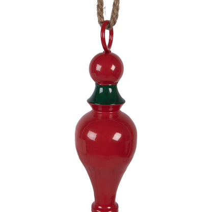 Christmas ornament Ø 8x41 cm Red Green Metal