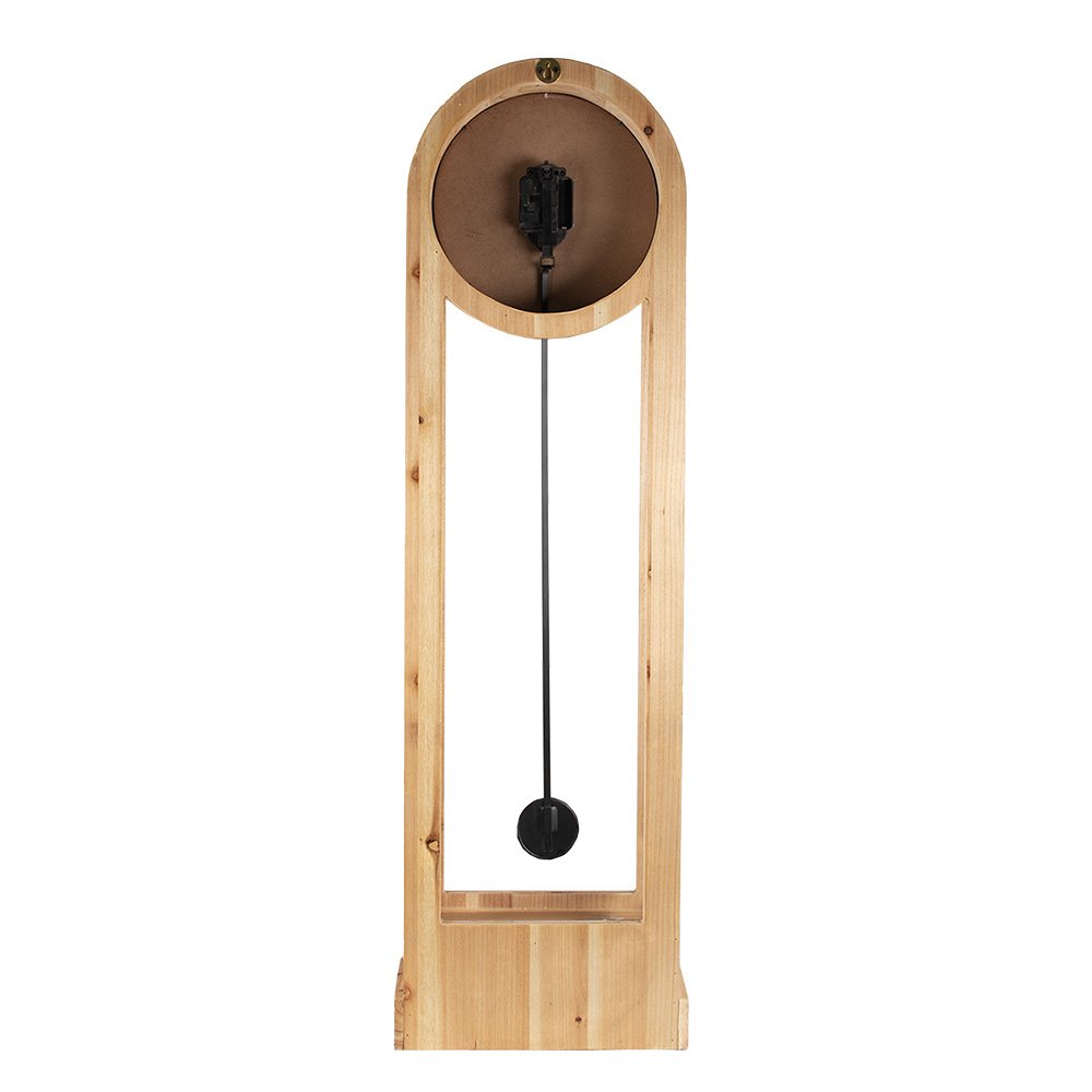 Staande Klok 28x100 cm Bruin Zwart Hout Klok op Voet