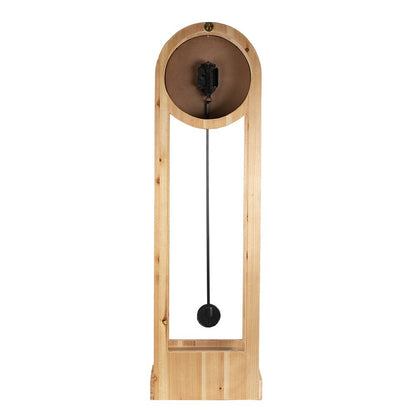 Staande Klok 28x100 cm Bruin Zwart Hout Klok op Voet