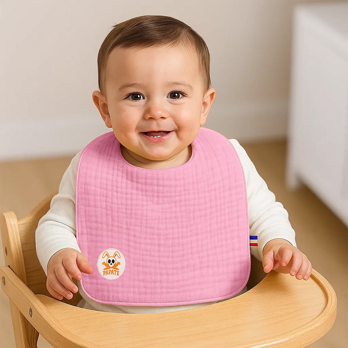 Organic cotton bib pink