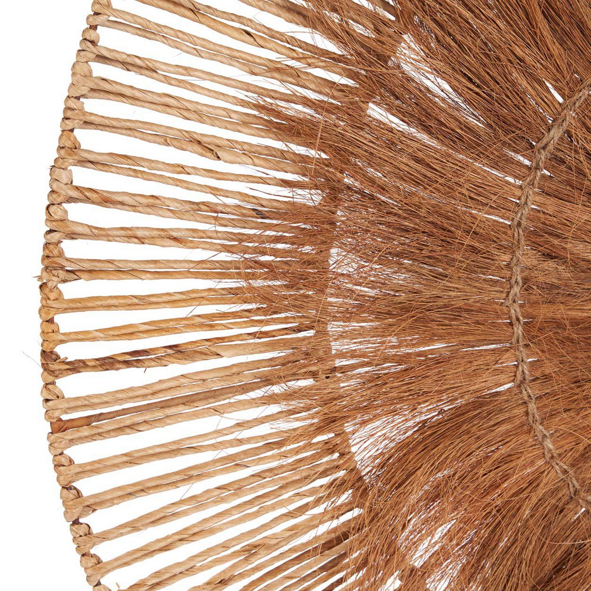 Wanddecoratie bananenblad kokosnoot naturel handgemaakt