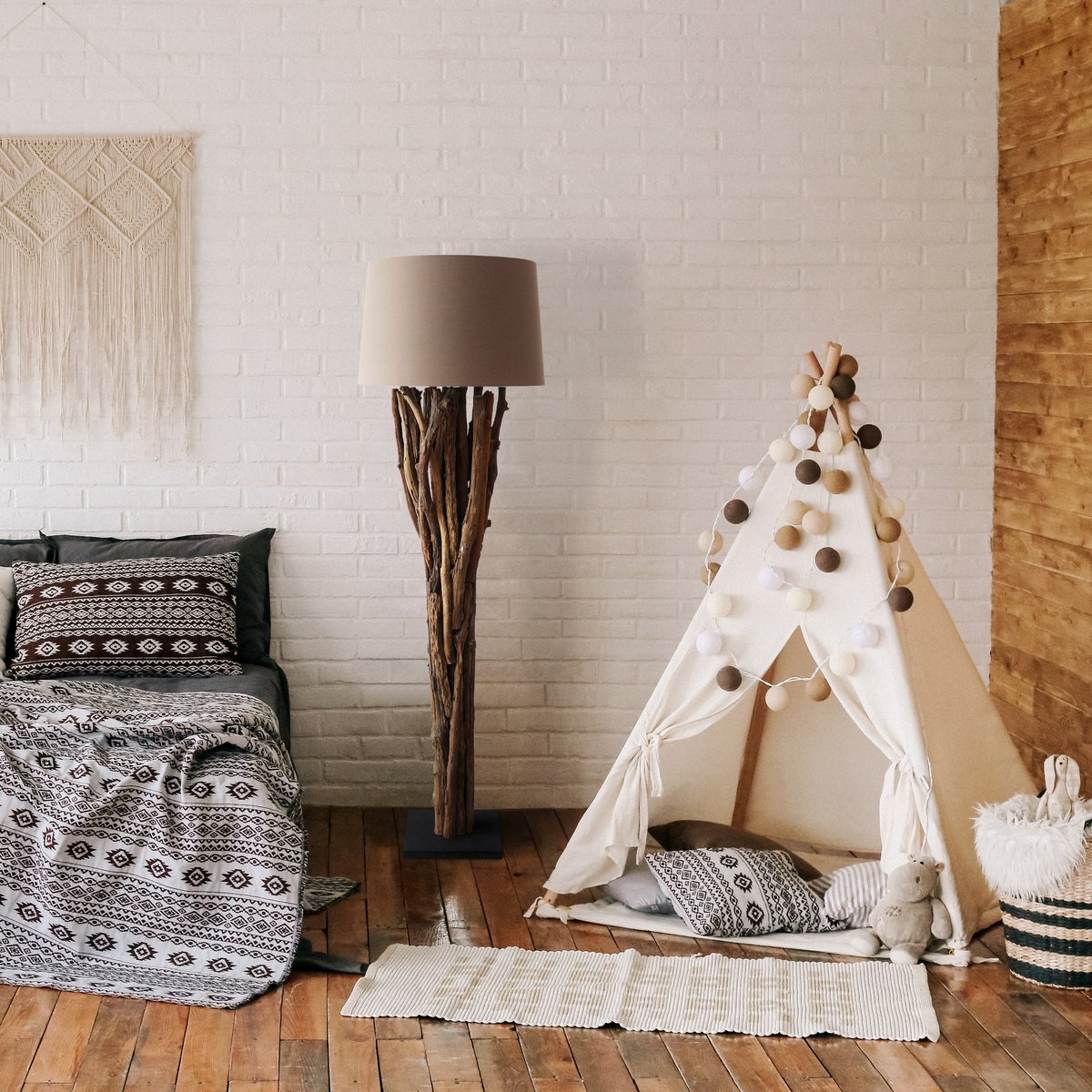 Vloerlamp drijfhout 175 cm naturel bruin