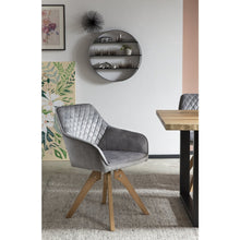 Vintage velvet armchair, grey