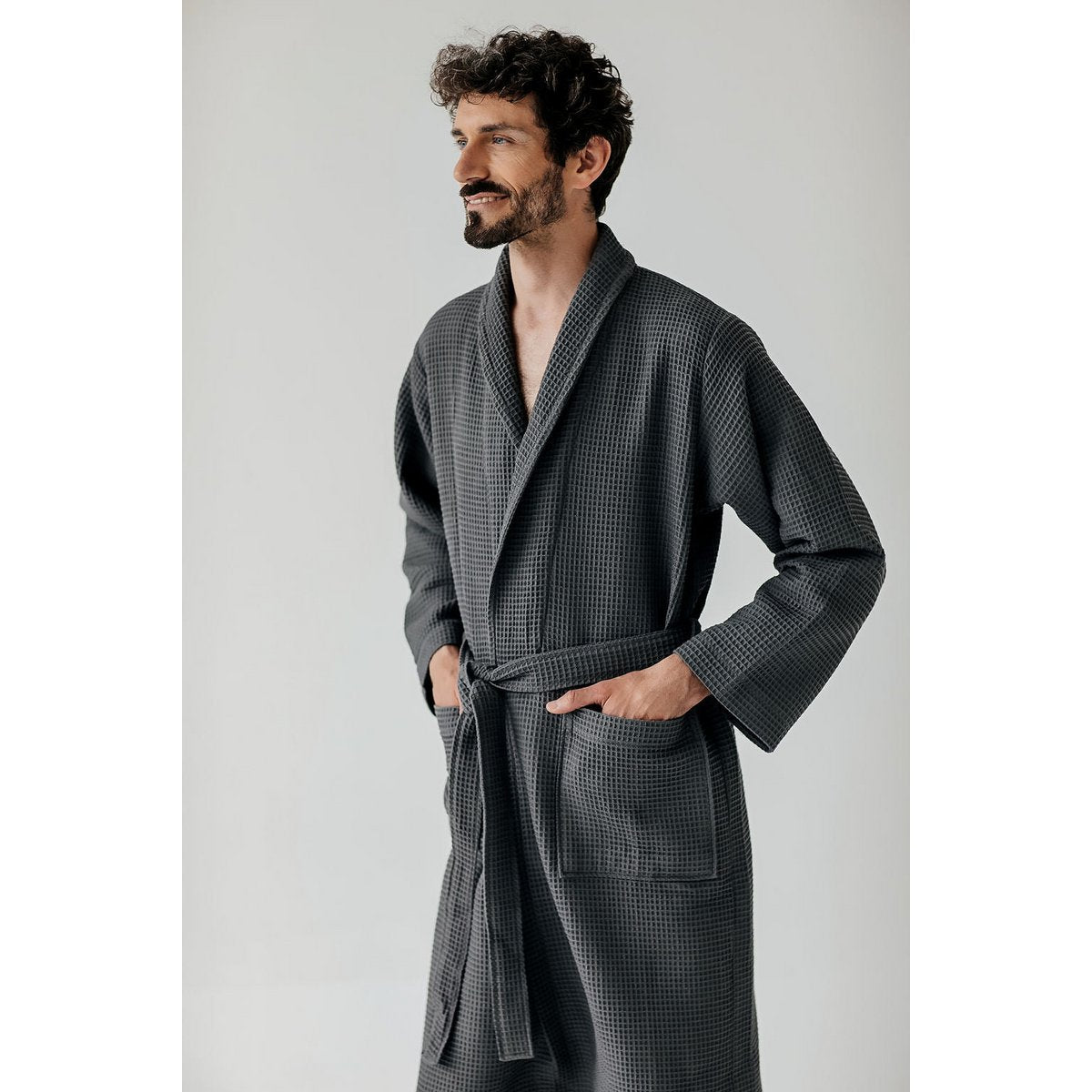 Kos Bathrobe in Gift Box Grey Charcoal