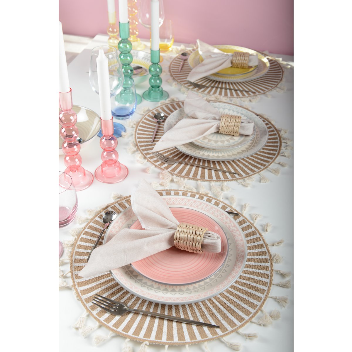 Bord 28 cm keramiek roze
