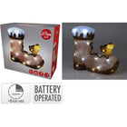 Kerstfiguur vogel op laars 28 cm acryl LED