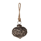 Kerstbal 8 cm grijs glas