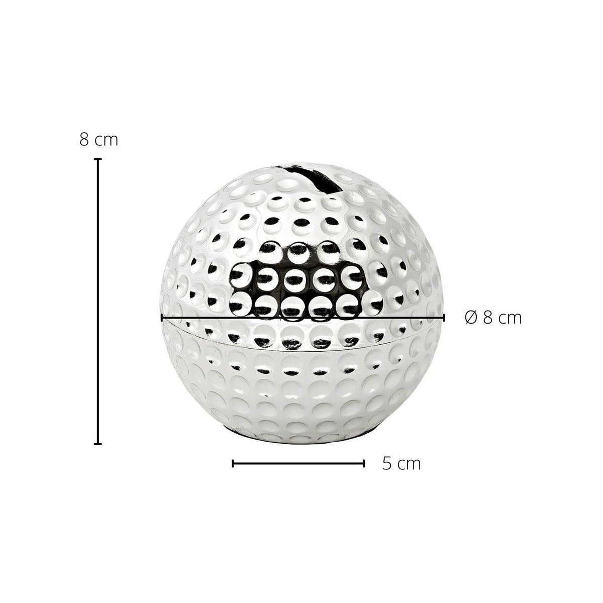 Spaarpot golfbal verzilverd 8 cm