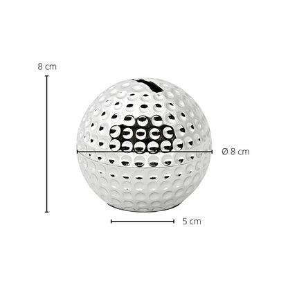 Spaarpot golfbal verzilverd 8 cm