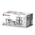 Bergner Stainless Steel Cookware Set Gourmet - 4 Saucepans With Lids - Induction