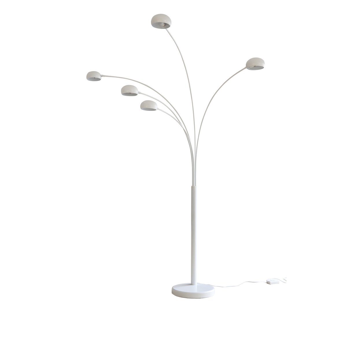 Vloerlamp 205 cm wit marmer metaal