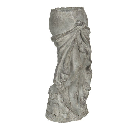 Flowerpot 13x13x29 cm Grey Stone Indoor Flowerpot