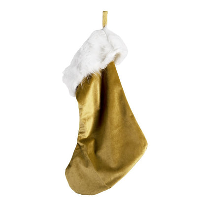 Kerstsok decoratie 30x1x45 cm bruin beige