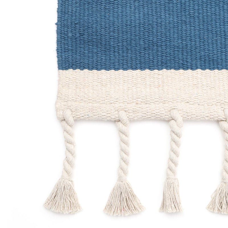 LISBOA BLUE contemporary cotton rug