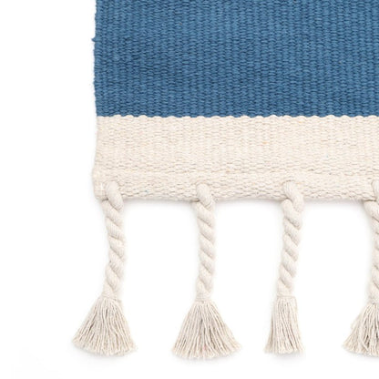 LISBOA BLUE contemporary cotton rug