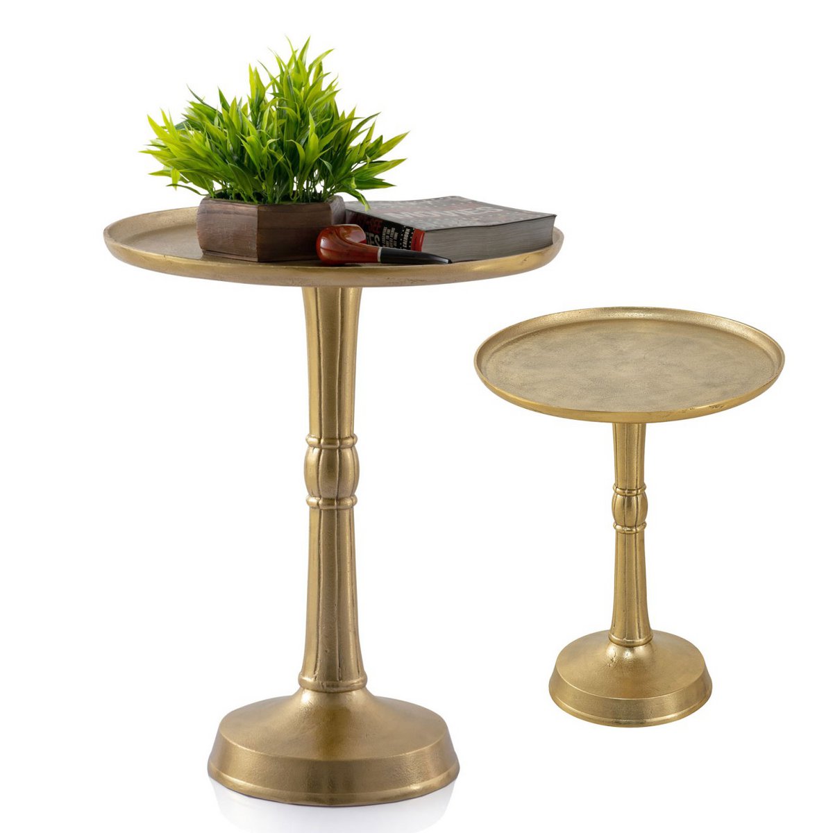 Bijzettafel rond 44 cm aluminium