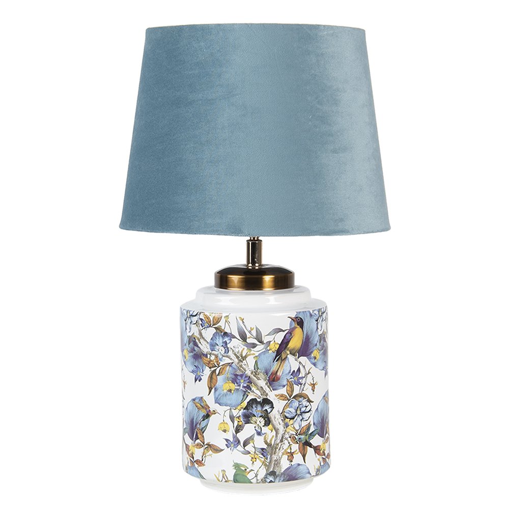 Tafellamp Ø 25x41 cm blauw wit keramiek