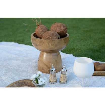 Houten decoratieve schaal 23.5x23.5x24.5 cm