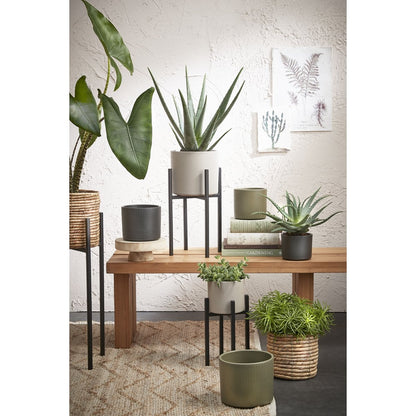 Plantenstandaard 24x24x55 cm zwart ijzer